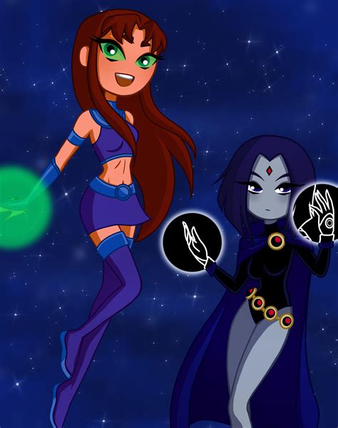 Raven and Starfire .